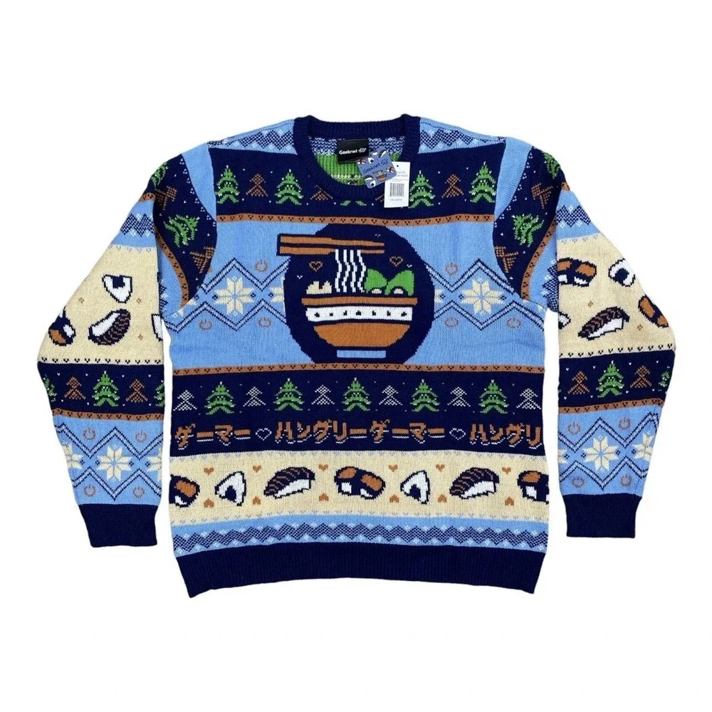 Hunger Games Geeknet Ugly Holiday Sweater 2XL Blue Long Sleeves Crew‎ Neck NWT